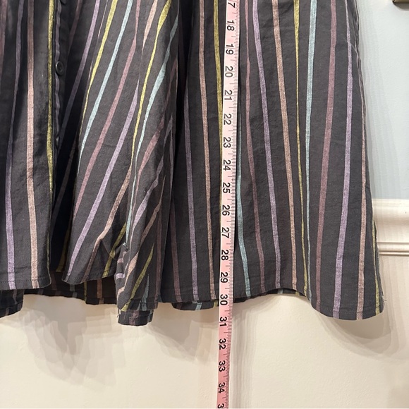 Torrid Striped Midi Skirt Size 1X A-Line Retro 50s Button Down Full Pinup Circle - Picture 4 of 10